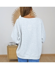 sweat gris clair femme amore