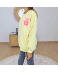 sweat femme coton jaune casual