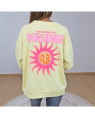 sweat paradise soleil femme jaune