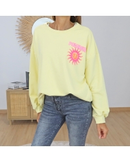 sweat oversize jaune femme tendance