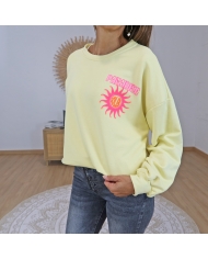 sweat oversize femme jaune pastel