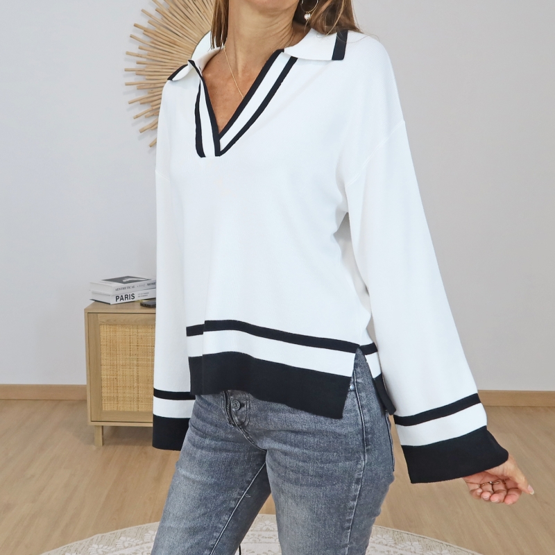 pull tiffosi femme col polo