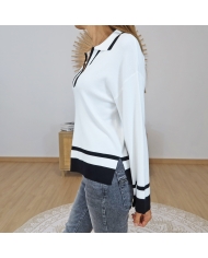 pull polo femme manches larges
