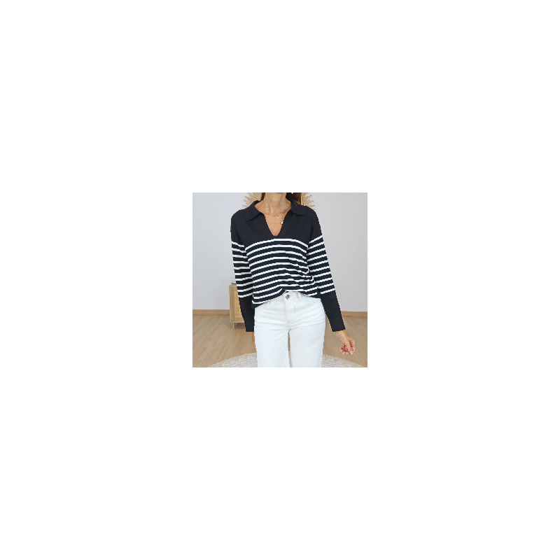 pull femme style marinière chic