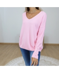 pull femme rose coupe fluide