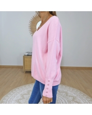 pull rose femme casual chic