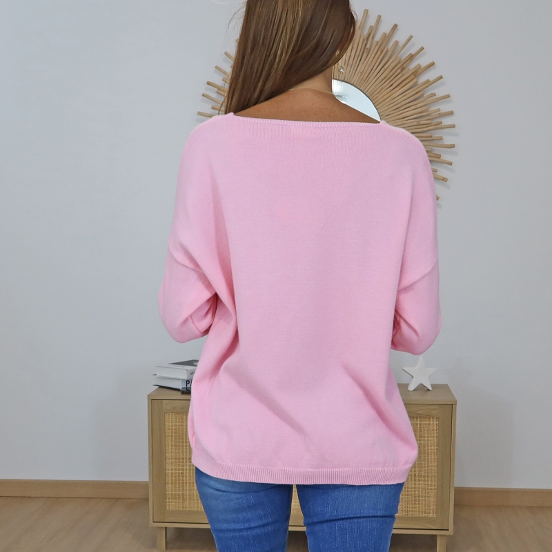 pull femme fabrication italienne rose