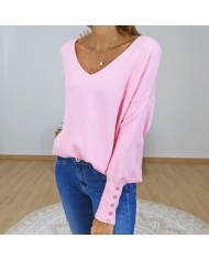 pull femme rose maille douce