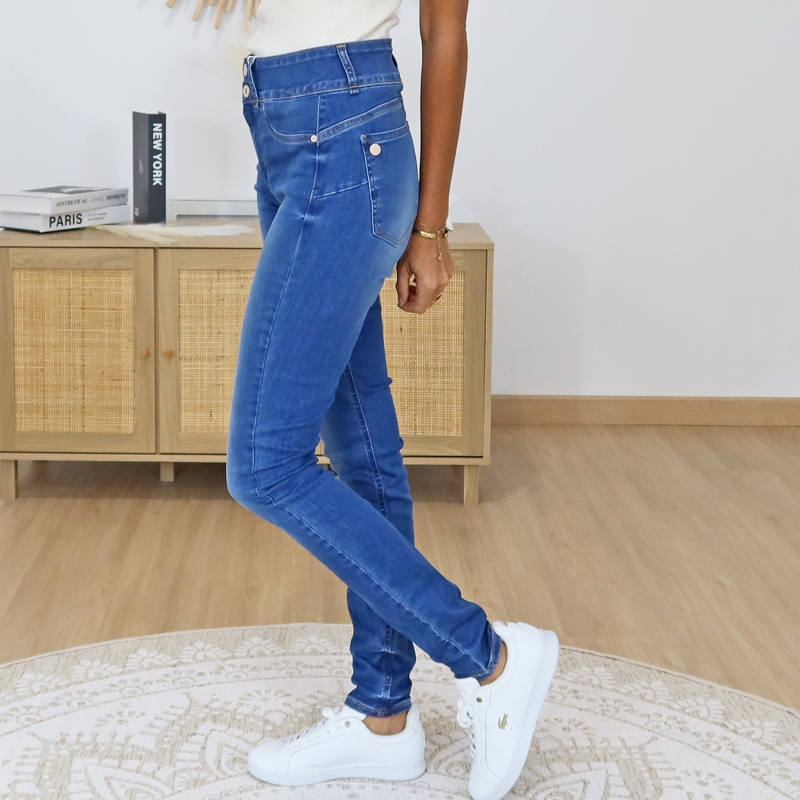 jean skinny femme taille haute