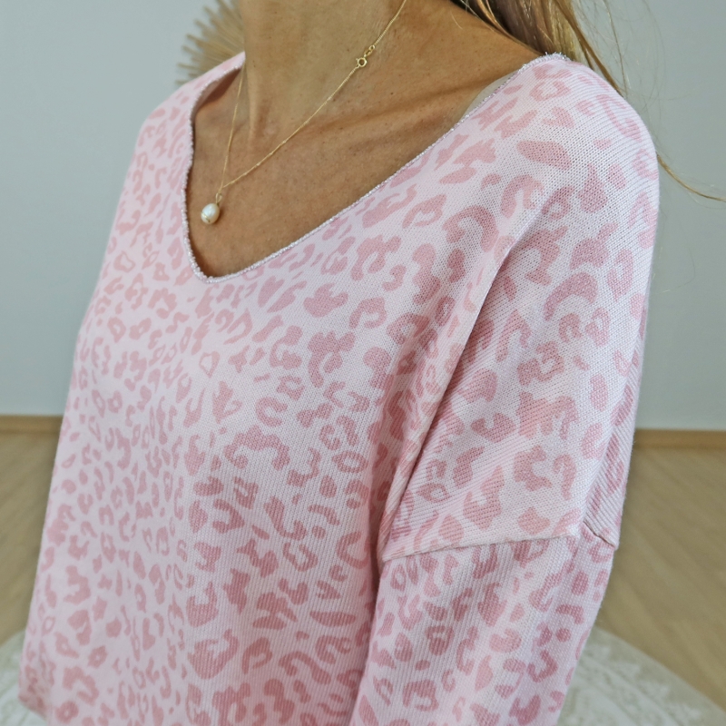 pull leopard femme coupe fluide
