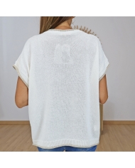 top maille beige femme porté