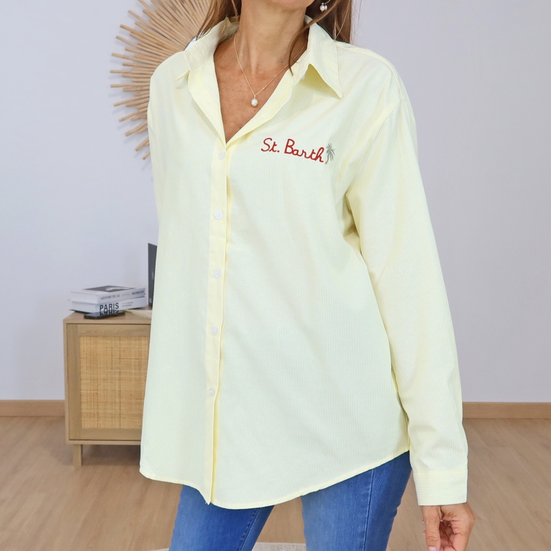 chemise saint barth broderie rouge dos
