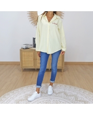 chemise femme palmier brodé poitrine