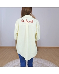 chemise femme rayures jaune écru