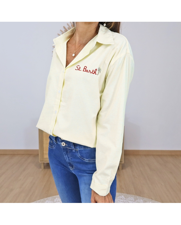 chemise saint barth femme jaune rayée