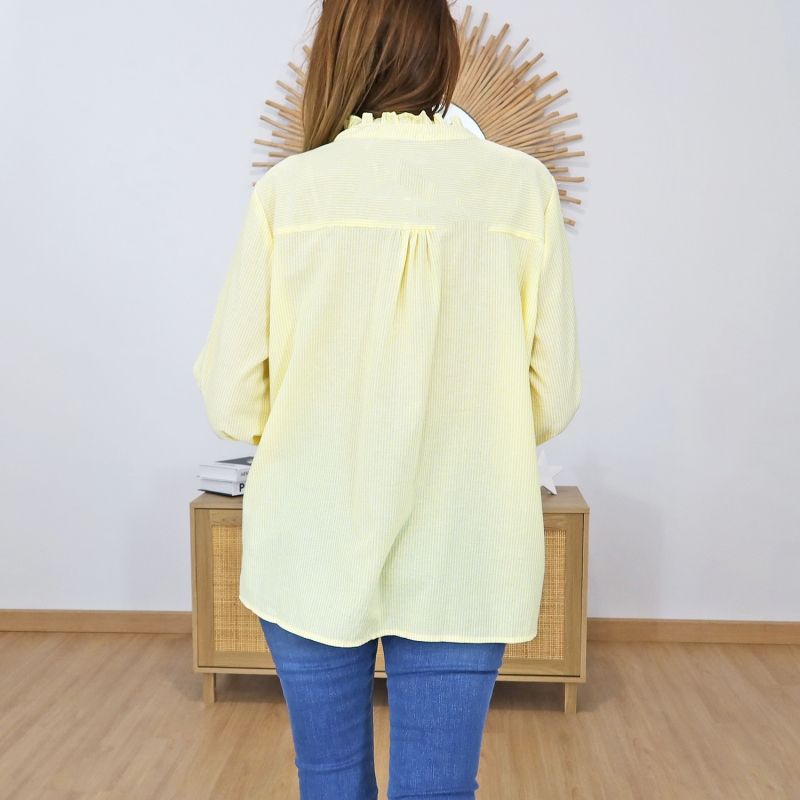 chemise femme jaune rayée printemps