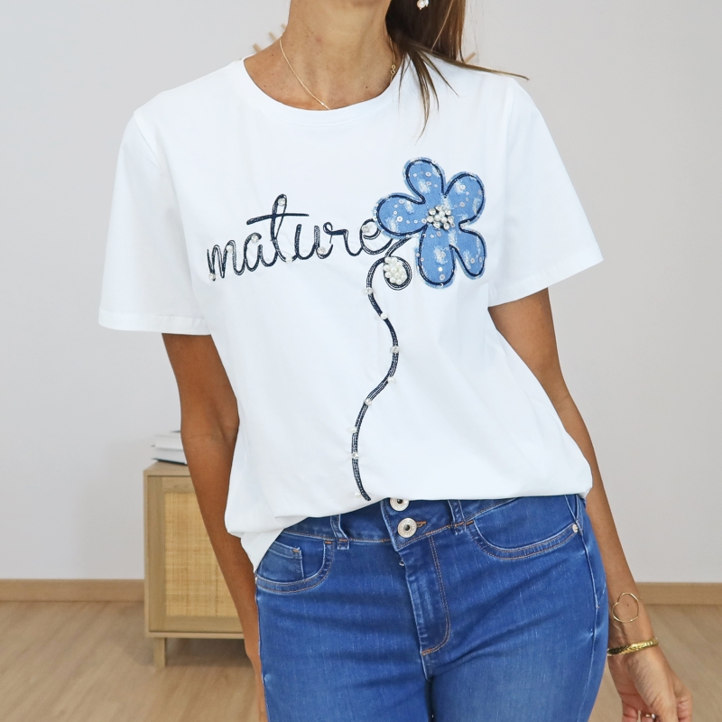 t-shirt blanc femme casual chic
