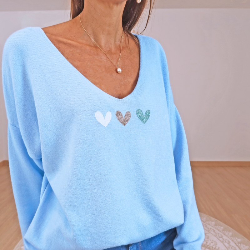 pull femme col v tendance