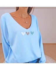 pull femme col v tendance
