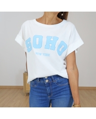t-shirt blanc femme soho new york