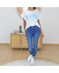 t shirt femme imprimé soho bleu