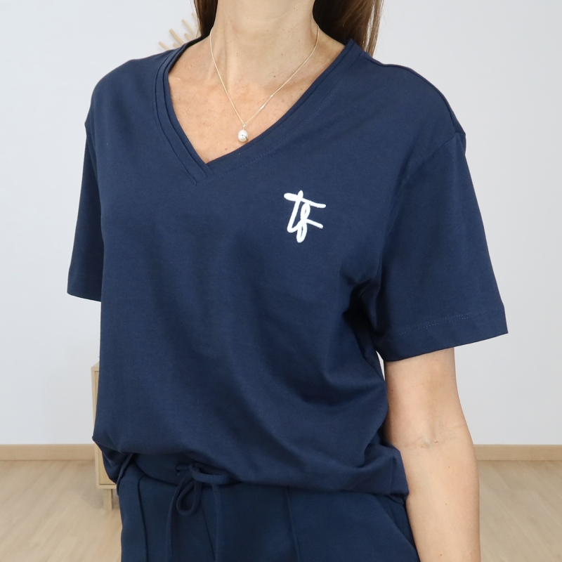 t-shirt casual chic femme bleu