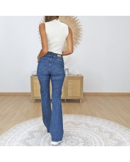 jean femme bootcut bleu effet dirty