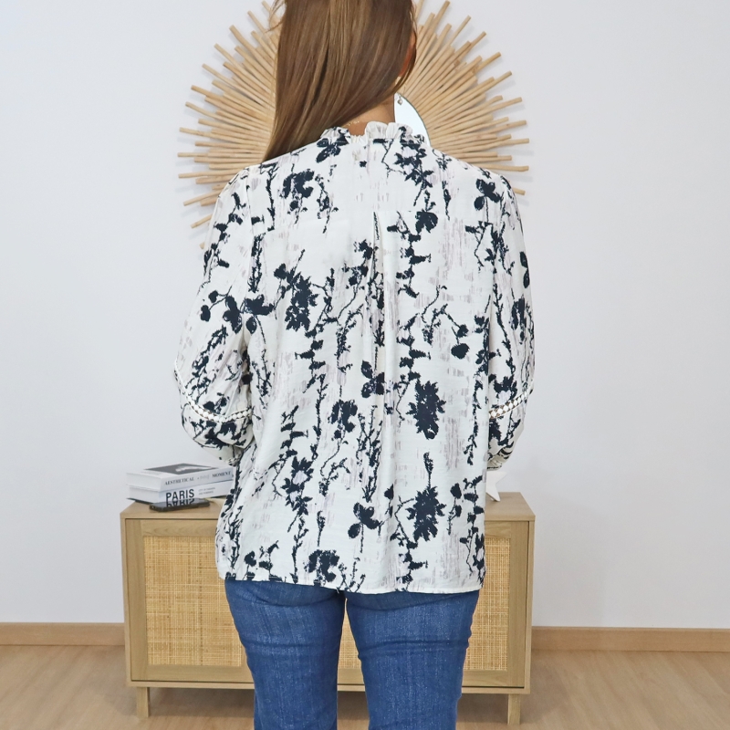 chemisier femme manches longues imprimé