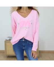 pull femme rose casual chic