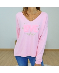 pull femme rose maille douce fabrication italienne