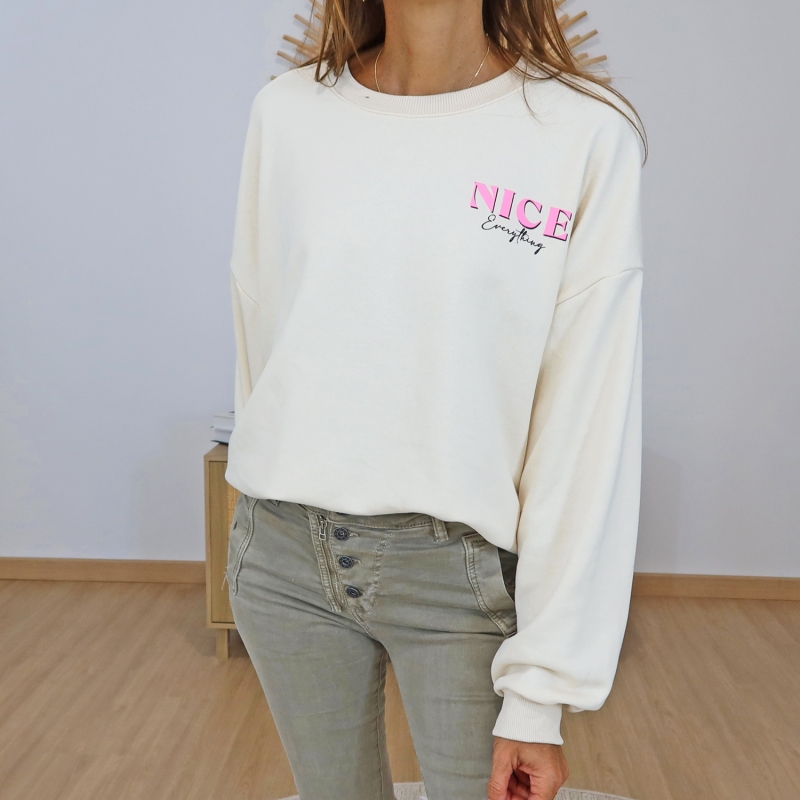sweat femme motif nice dos degrade rose