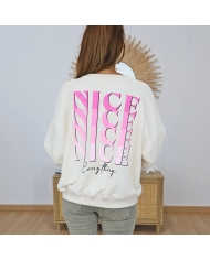 sweat femme ecru vanille nice lena