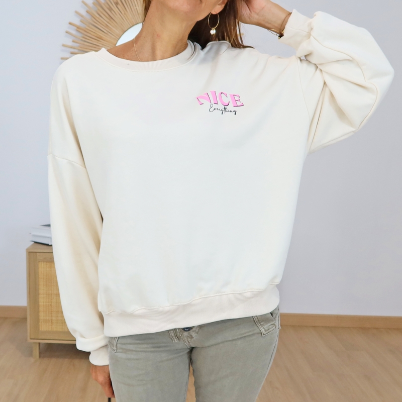 sweat femme imprime graphique dos