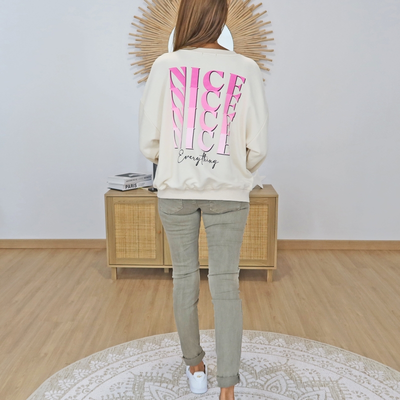 sweat femme tendance ecru