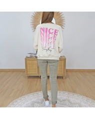 sweat femme tendance ecru