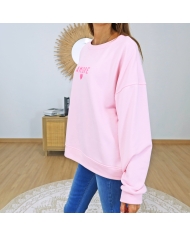 sweat femme rose coton gratté