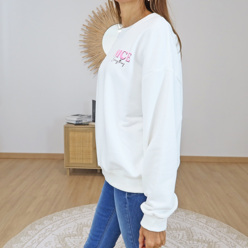 sweat femme imprime graphique dos