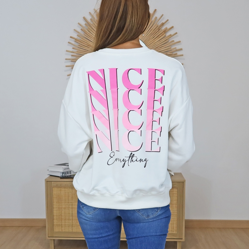 sweat femme ecru nice lena