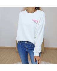 sweat femme motif nice dos degrade rose