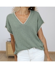 top femme style elegant kaki