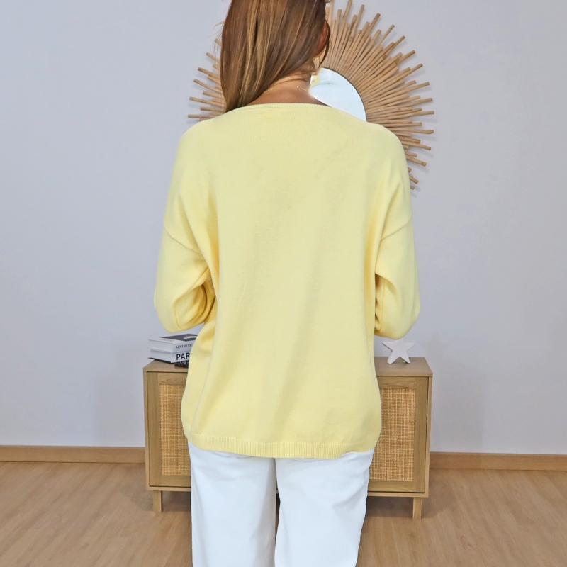 pull femme casual chic jaune
