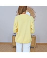 pull femme casual chic jaune
