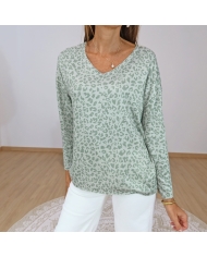 pull fin femme leopard