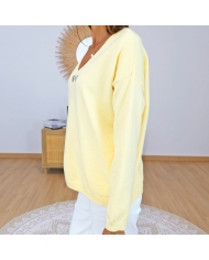 pull femme casual chic jaune