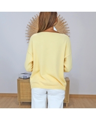 pull femme motif coeur paillete