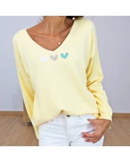pull femme fabrication italienne jaune