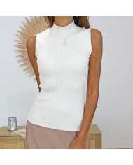 top femme sans manches ecru