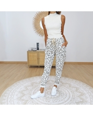 pantalon femme coupe confortable leopard