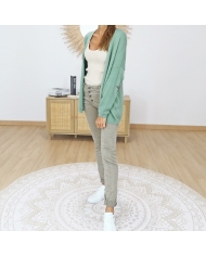 gilet femme fabrication italienne vert amande