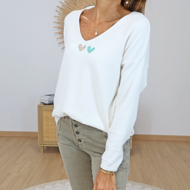pull femme tendance ecru